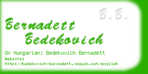 bernadett bedekovich business card